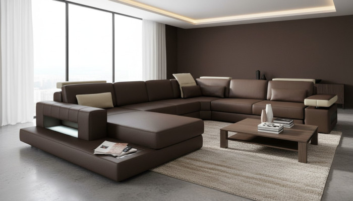 Living landscape new upholstered sofa living landscape design modern corner sofa U-shaped sofa