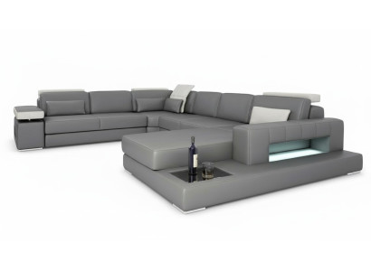 Gray sofas new sofa U-shape fabric sofa couch living landscape design modern leather