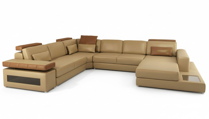 Luxury U-Shape Sofa Furniture Set Sofas Couch Luxury Designer Leather Living Landscape