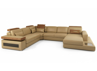 Luxury U-Shape Sofa Furniture Set Sofas Couch Luxury Designer Leather Living Landscape