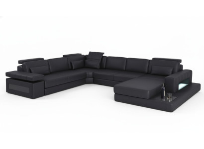 Living landscape bed function leather corner sofa U-shaped sofa couch textile sofas design