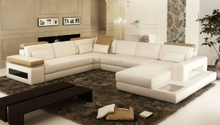 Living area corner sofa leather corner sofa new U-shaped sofa couch upholstery