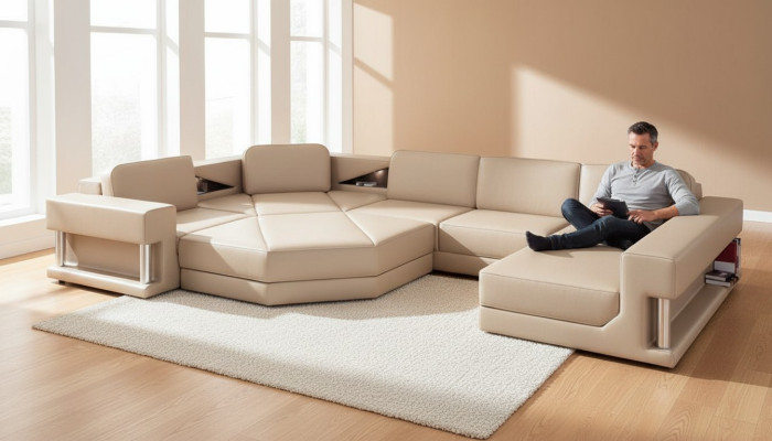Sectional sofa couch upholstery set leather sofas corner living landscape U shape XXL