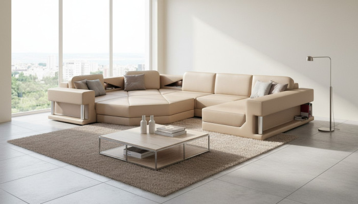 Sectional sofa couch upholstery set leather sofas corner living landscape U shape XXL