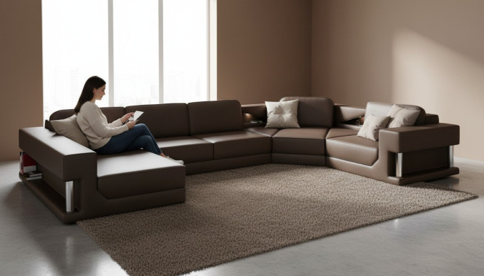 Living landscape couch upholstery corner sofa new leather sofa designer sofa U-shape