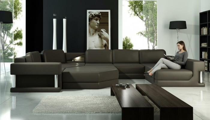 Sofas living area design corner sofa leather new U-shaped sofa couch upholstery couches