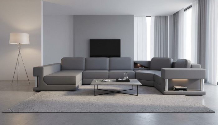 U-shaped sectional sofa couch corner upholstered leather sofa couches new furniture