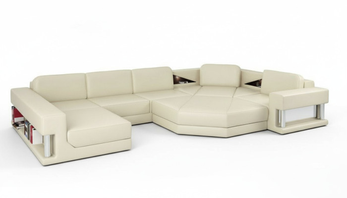 Sectional U-shaped sofa couch living landscape sofa couch modern design sofa textile leather