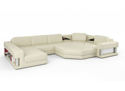 Sectional U-shaped sofa couch living landscape sofa couch modern design sofa textile leather