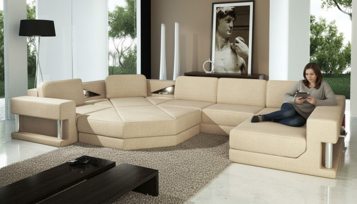 Corner sofa upholstery seat fabric couch sofas couches U-shaped living landscape furniture new