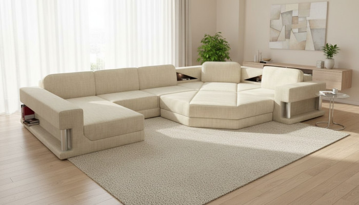 Design corner sofa fabric modern sofas U-shape living landscape upholstered corner furniture new