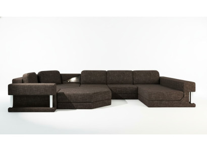 U-shaped living landscape with bed function, textile fabric, large corner sofa, sofa upholstery, couch