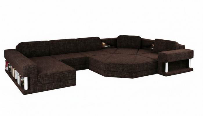 Design corner sofa U-shape bed function couch textile sofas sofa bed leather fabric new
