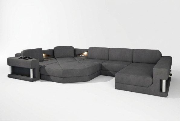 Design couch upholstery textile modern sleep bed function corner sofa U-shaped sofa fabric