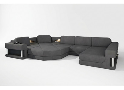 Design couch upholstery textile modern sleep bed function corner sofa U-shaped sofa fabric