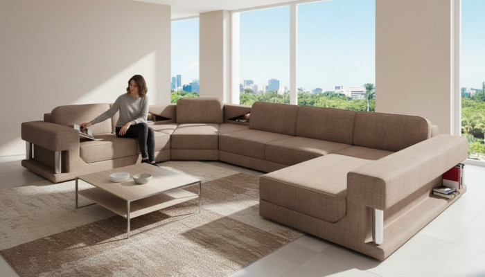 U-shaped sofa bed function couch design upholstery fabric corner living landscape corner sofa fabric