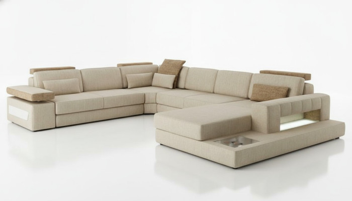 Living landscape U-shaped corner sofa sofa couch upholstered corner beautiful XXL fabric