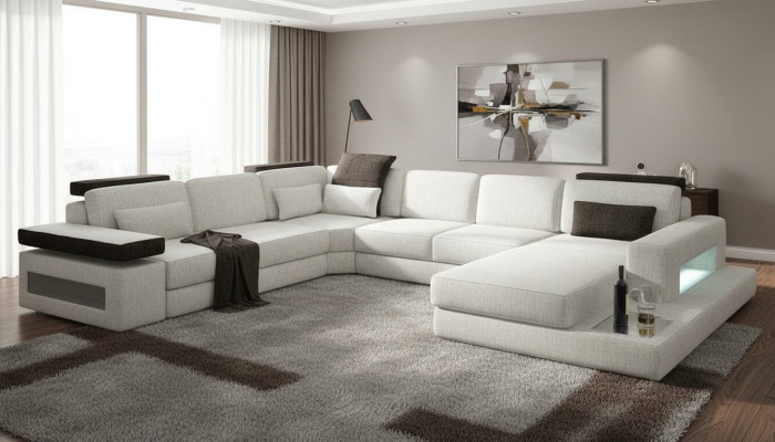 Textile sofa couch living landscape U-shape design modern sofa corner sofas design.
