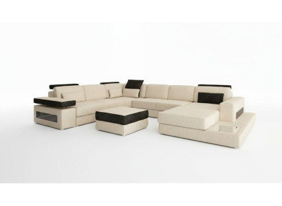 XXL living area sofa couch upholstered sofa corner designer U-shaped corner sofa new