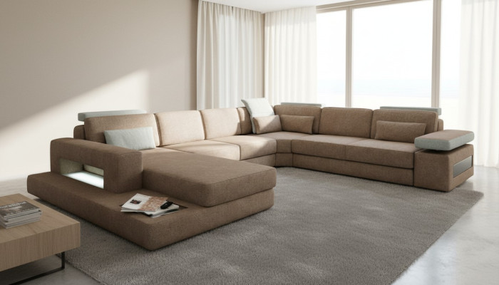 U-shaped upholstered couches textile design corner sofa living landscape sofa new.