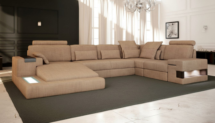 UForm Upholstered Couches Textile Design Illuminated Living Landscape Corner Sofa Sofa Couch