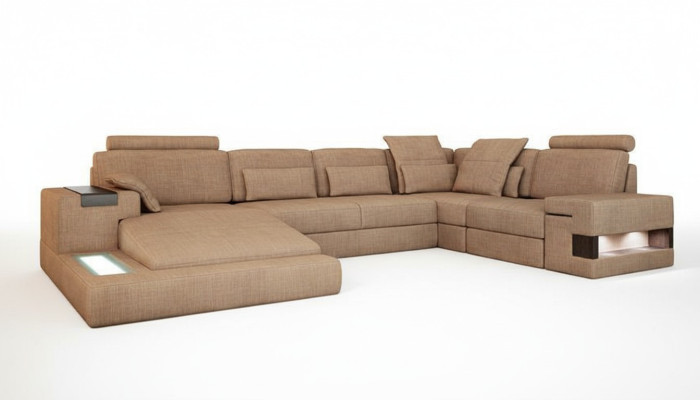 UForm Upholstered Couches Textile Design Illuminated Living Landscape Corner Sofa Sofa Couch
