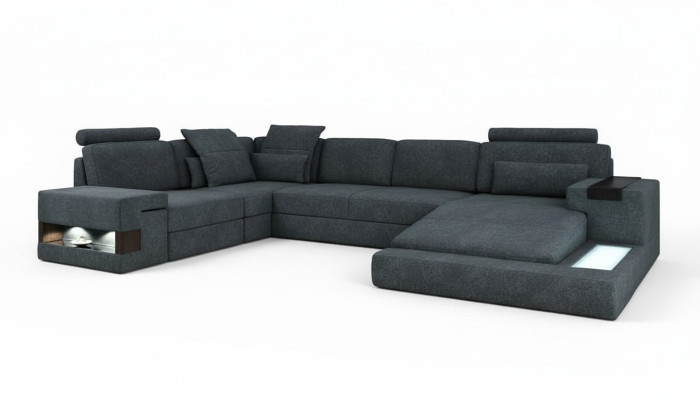 Round corner sofa cushions XXL big U-shape couches living landscape U-shape sofas new