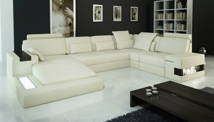 U-shaped sectional sofa couch design upholstery textile new living landscape bed function fabric