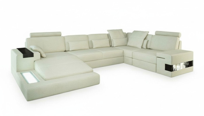 U-shaped sectional sofa couch design upholstery textile new living landscape bed function fabric