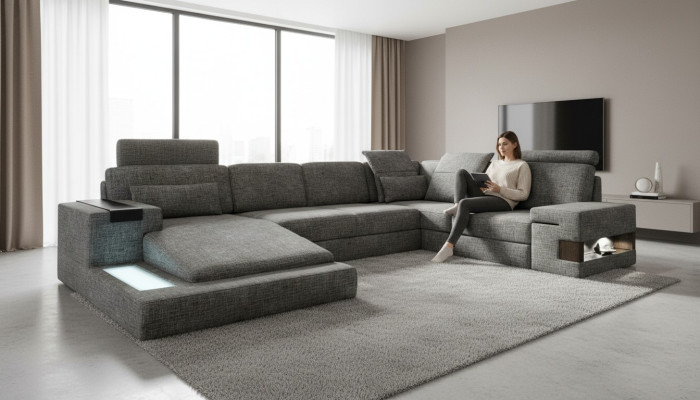 Corner sofa U-shape design modern sofa couches fabric sofa couch living landscape new
