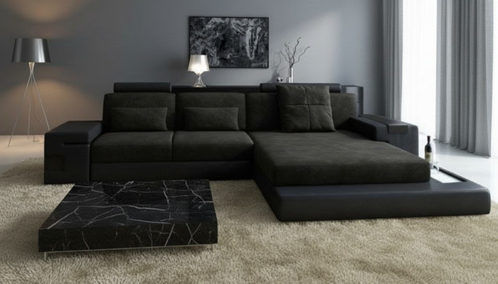 Sectional Sofa L-Shape Textile Sofa Couch Living Landscape Esk Modern Sofas