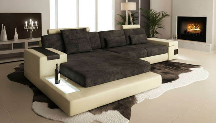 Sleep corner sofa, living area corner sofa, upholstered corner seat, couch, modern L-shape, big.