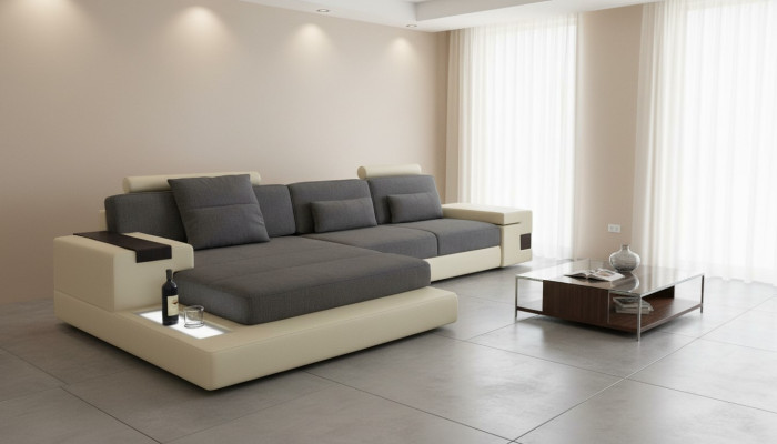Luxury Sofa Couch Corner Upholstered Furniture Living Room L-Shape Modern Design Textile Fabric