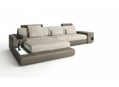 Design sofa couch corner upholstery living room L-shape modern elegant textile fabric