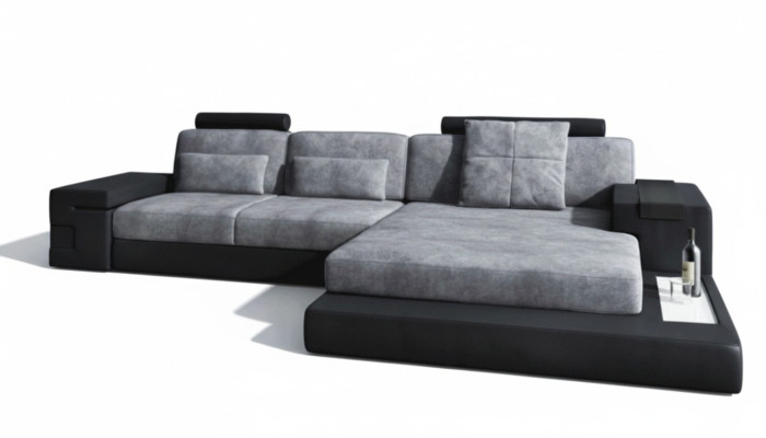 Sectional sofa living room L-shape upholstered sofa leather design NEW modern