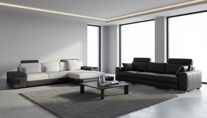 Fabric L-shaped couch living room sectional modern design textile large sofa modern