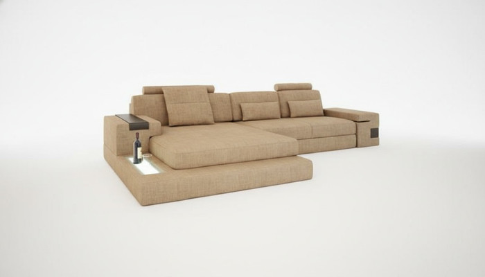Modern Design Sofa Fabric Brown Corner Sofa L Shape Couch Living Landscape Sofa Corner New