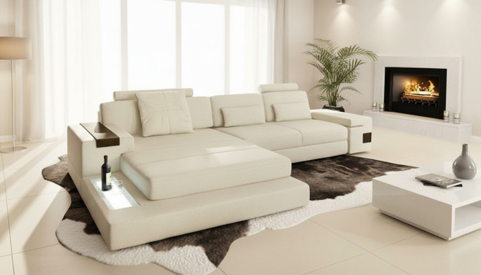 Design couch upholstery textile leather corner fabric corner sofa L-shaped sofa couch
