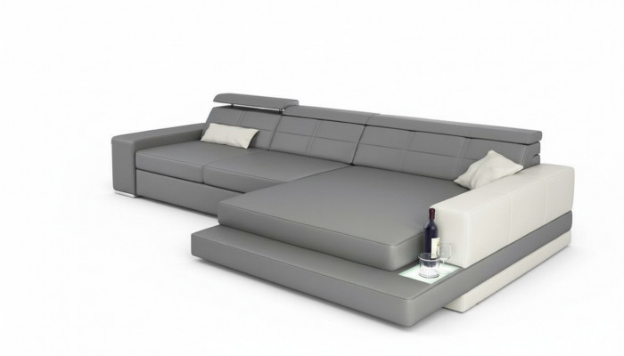 XXL Couch Corner Sofa Leather Living Landscape Sofa Design Modern Sofa L-Shape