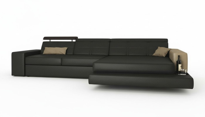 Sectional sofa couch upholstery living landscape corner corner leather sofa black L shape