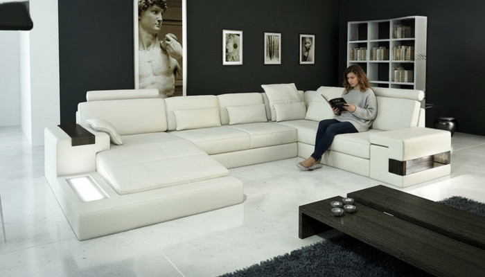 Corner sofa living landscape U-shape sofa corner couch couch design upholstery new