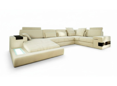 U-Form Sofa Couch Design Upholstery Modern Textile New Living Landscape Leather Corner Sofa