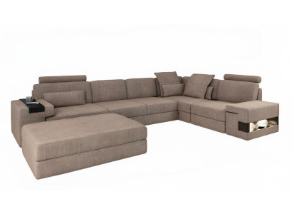 Corner sofa landscape L-shape sofa set design couch textile modern upholstery new