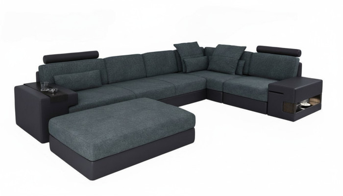 L-shaped seating sets seat cushions NEW wood corner sofa upholstered furniture living landscape