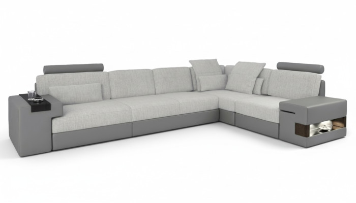 Modern design sofa L-shape sofas gray NEW couch corner leather living room couches