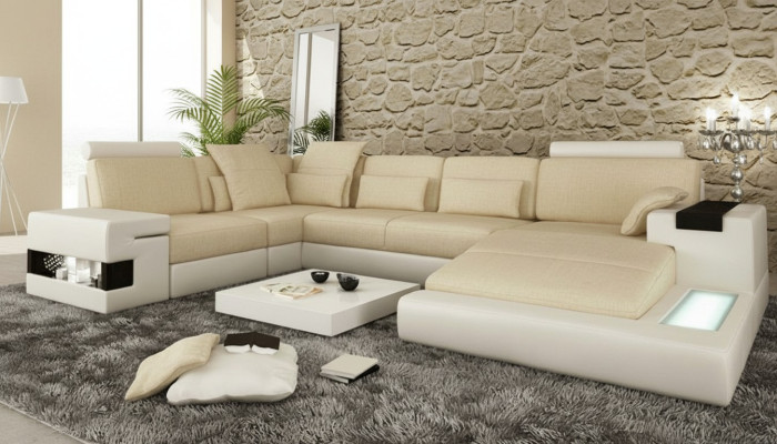 Corner sofa sofa U-shape leather sofa couch living landscape design modern sofa