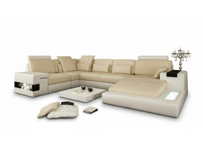 Corner sofa sofa U-shape leather sofa couch living landscape design modern sofa
