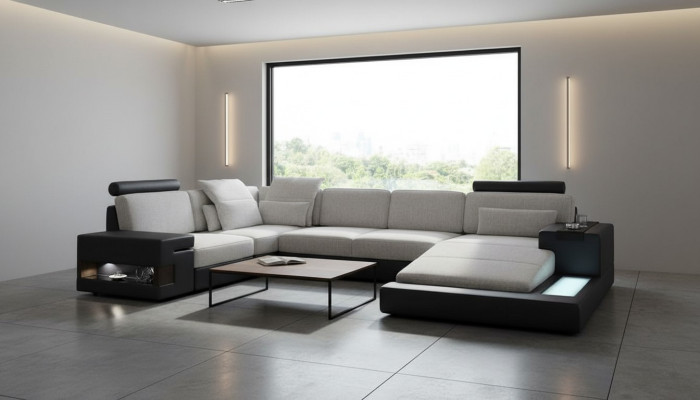 Design sofas living landscape corner sofa leather U-shaped sofa couch upholstery couches new.