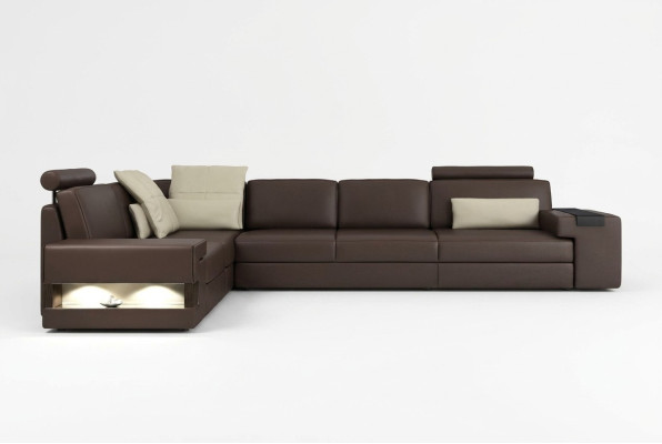 Living room brown furniture textile sofas corner sofa L-shaped couch upholstered furniture sofa bed