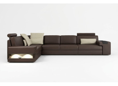 Living room brown furniture textile sofas corner sofa L-shaped couch upholstered furniture sofa bed